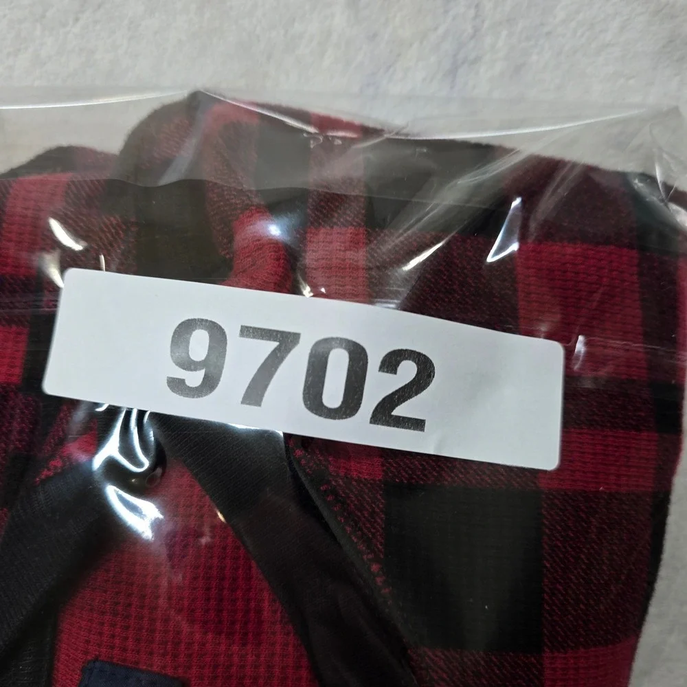 Polo Ralph Lauren Thermal Shirt Mens Medium Red‎ Black Plaid Sleepwear